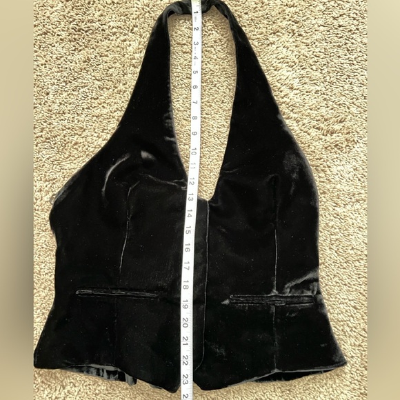 Zara Velvet Steampunk Cosplay Goth Black Halter Open Back Vest Women’s Large - Picture 15 of 15
